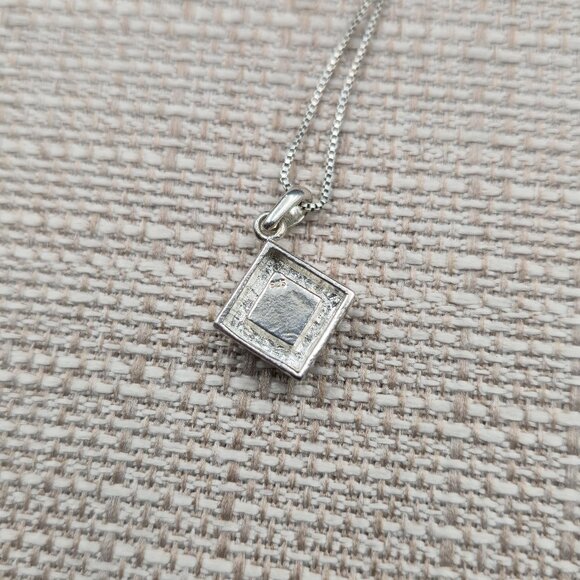 16 Inch Sterling Silver Blue Glass Gem Pendant Necklace A6402 - Picture 5 of 8